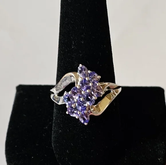 Vintage Natural Tanzanite Waterfall Ring Size 9.75 - Picture 6 of 10
